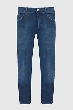 Blue cotton men's jeans for everyday wear