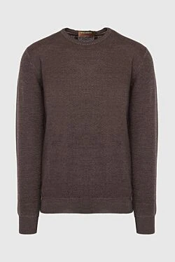 Wool and silk jumper brown for men