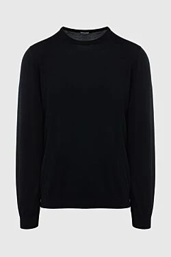 Black wool jumper for men