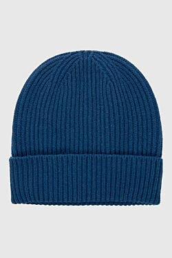 Cashmere hat blue for men