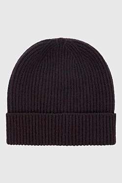 Brown cashmere hat for men