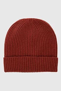 Cashmere hat burgundy for men