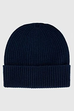 Cashmere hat blue for men