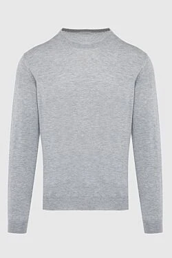 Cashmere and silk jumper gray for men