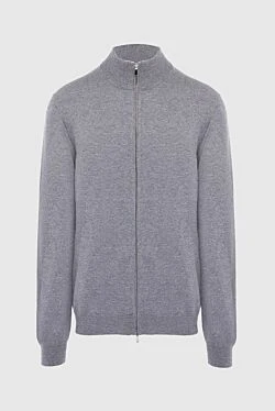 Men's cashmere cardigan gray