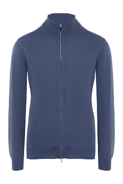 Men's cashmere cardigan blue