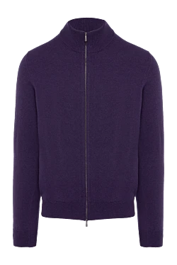 Men's cashmere cardigan purple