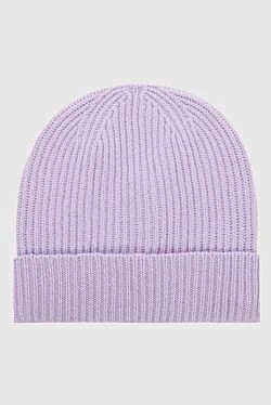 Purple cashmere hat for women