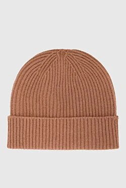 Brown cashmere hat for men