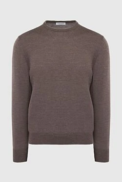 Brown wool jumper for men