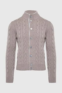 Men's cardigan made of wool, cashmere and viscose, brown