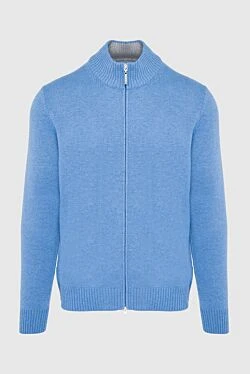 Men's cardigan made of wool, cashmere and viscose blue