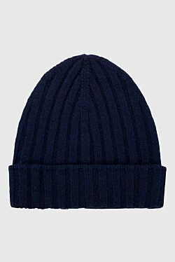 Cashmere hat blue for men