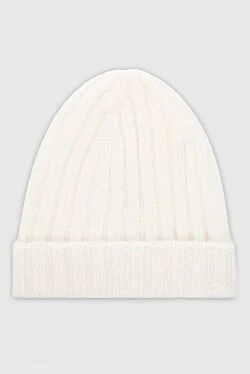 White cashmere hat for men