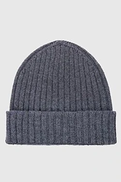 Gray cashmere hat for men