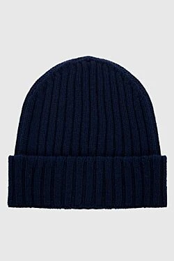 Cashmere hat blue for men