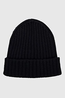 Cashmere hat black for men