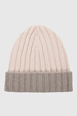 Gray cashmere hat for men