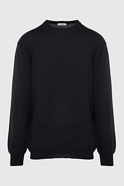 Black wool jumper for men