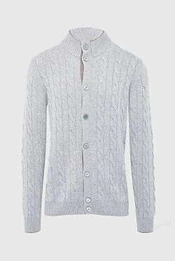 Men's cashmere cardigan gray