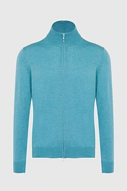 Men's cashmere cardigan blue