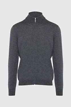 Men's cashmere cardigan gray