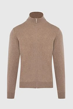 Men's cardigan made of wool, cashmere and viscose, brown