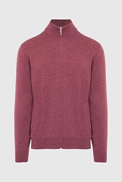 Men's cardigan made of wool, cashmere and viscose, burgundy