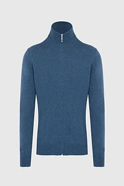 Men's cashmere cardigan blue