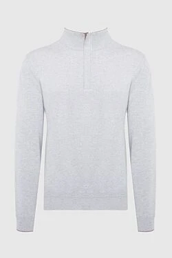 Wool, viscose and cashmere troyer white for men