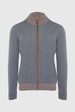 Men's cardigan made of wool, cashmere and viscose gray