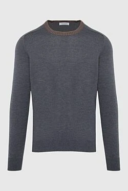 Wool jumper gray for men