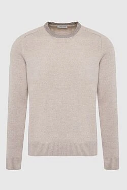 Wool jumper beige for men