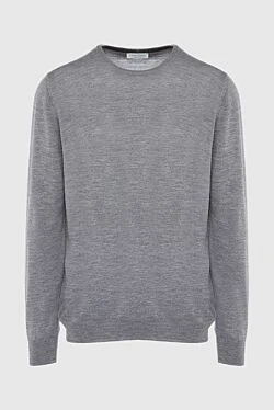 Wool and silk jumper gray for men