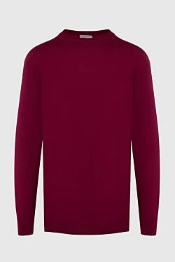 Burgundy wool jumper for men