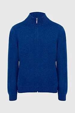 Men's cashmere cardigan blue