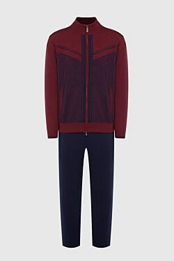 Men's sports suit made of cashmere and silk, burgundy