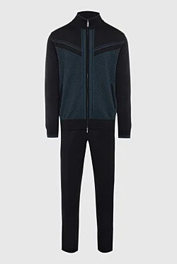 Men's sports suit made of cashmere and silk, black