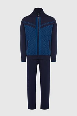 Men's sports suit made of cashmere and silk, blue