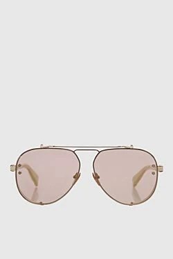 Beige men's sunglasses made of metal and plastic