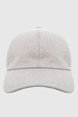 Gray wool and cashmere cap for men