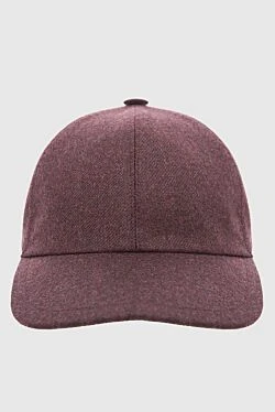 Wool and cashmere cap burgundy for men