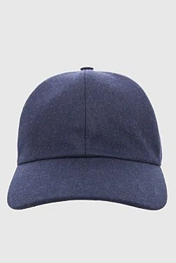 Blue wool and cashmere cap for men