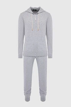 Gray men's cashmere sports suit