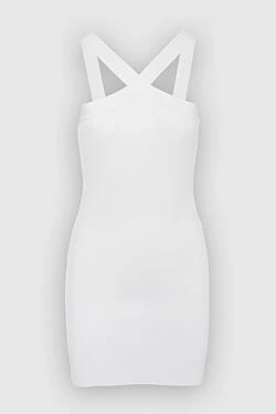 White viscose and acrylic dress for women