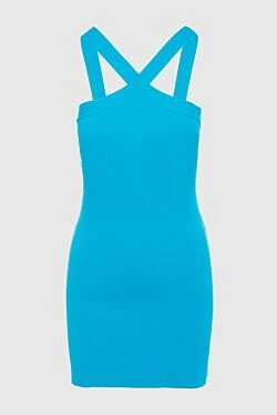 Blue viscose and acrylic dress for women