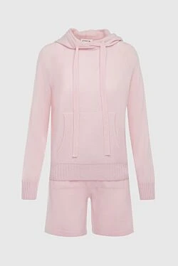 Women's pink cashmere shorts suit