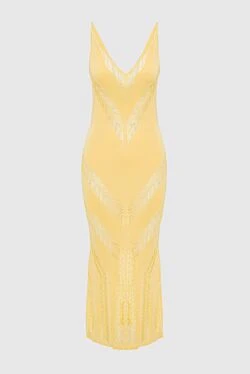 Yellow viscose dress for women