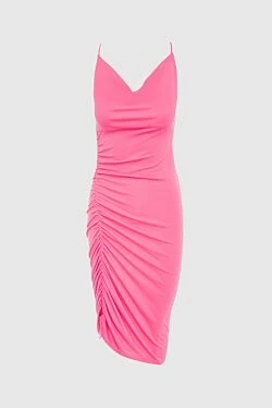 Pink polyester dress for women