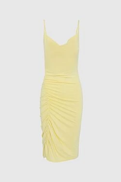 Yellow viscose dress for women